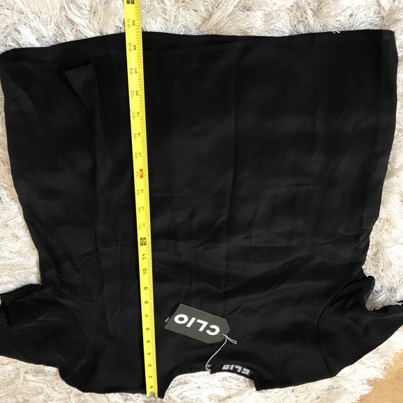 Clio Black 100% Silk Short Sleeve Blouse S NWT - Picture 7 of 7